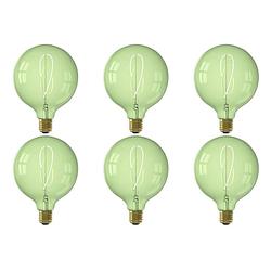 Foto van Calex - led lamp 6 pack - nora emerald g125 - e27 fitting - dimbaar - 4w - warm wit 2200k - groen