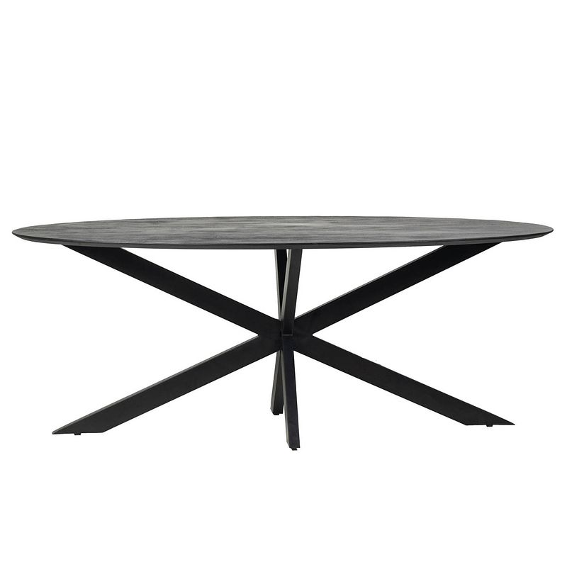 Foto van Giga meubel eettafel ovaal - 200cm - x-poot - eettafel ziggy