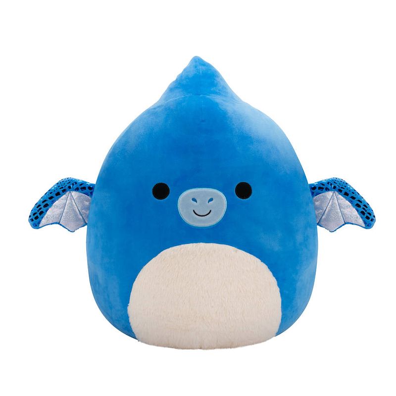 Foto van Squishmallows knuffel adam de blauwe glanzende pterodactyl - 50 cm