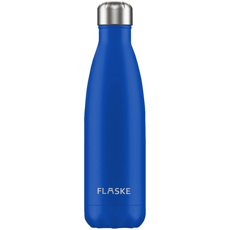 Foto van Flaske - bottle - 500ml/blauw/dubbelwandig roestvrij staal/0