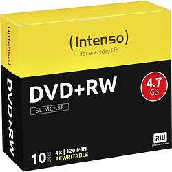 Foto van Intenso 4211632 dvd+rw disc 4.7 gb 10 stuk(s) slimcase herschrijfbaar