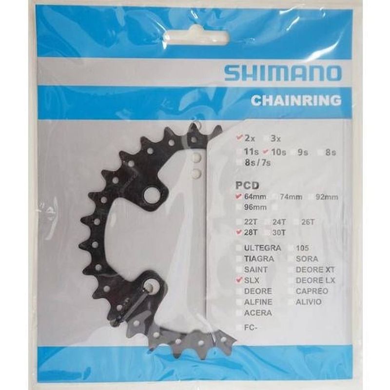 Foto van Shimano kettingblad deore 10v 28t y1na28000 m615 zwart