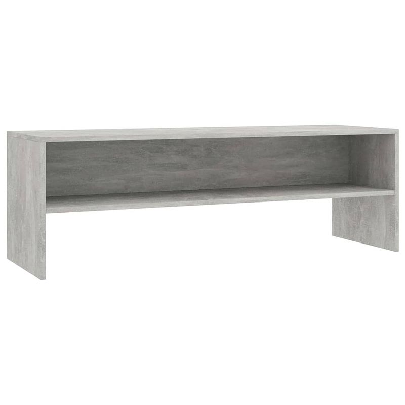 Foto van The living store vintage tv-meubel - bewerkt hout - 120 x 40 x 40 cm - betongrijs