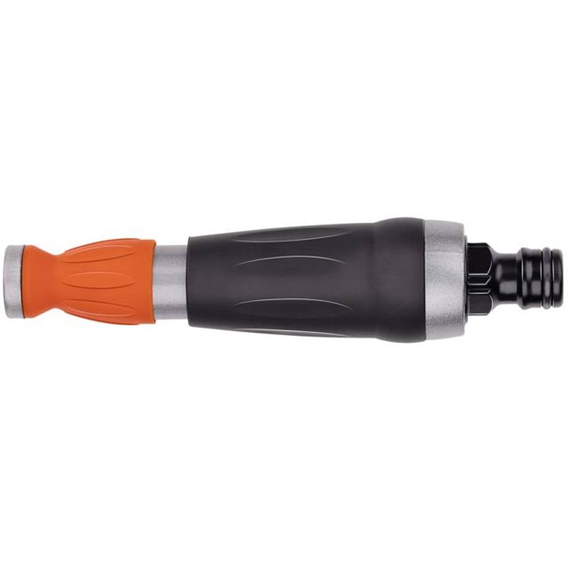 Foto van Black+decker aanpasbare sproeikop - spuitpistool voor tuinslang - aanpasbare waterstroom - oranje/zwart