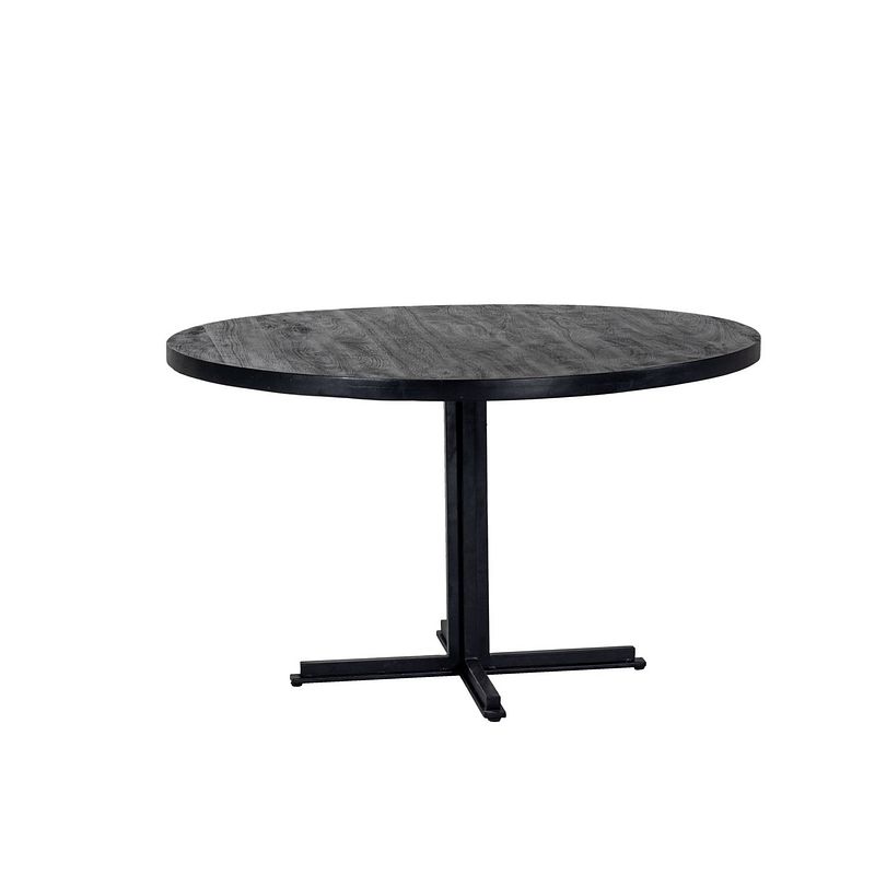 Foto van Giga meubel eettafel rond - zwart - ø130cm - eettafel otis