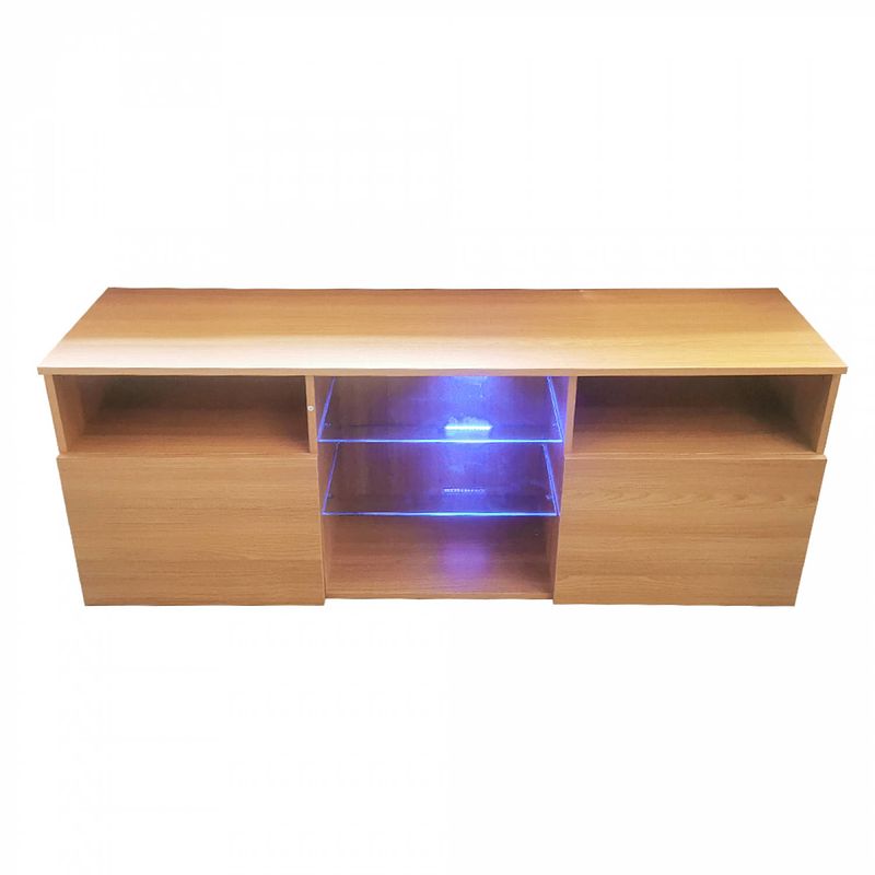 Foto van Tv kast dressoir - media meubel - met verlichting - 145 cm breed - bruin