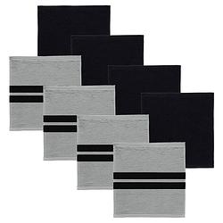 Foto van Ddddd vaatdoek basic black (4 stuks) + baxter (4 stuks) grey