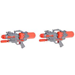 Foto van 2x waterpistolen/waterpistool oranje van 46 cm kinderspeelgoed - waterpistolen