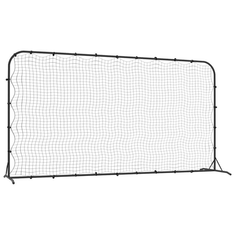 Foto van Vidaxl voetbal rebounder 366x90x183 cm hdpe zwart