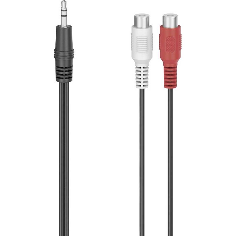 Foto van Hama 00205185 hama cinch / jackplug audio adapter [1x jackplug male 3,5 mm - 2x cinch-koppeling] zwart