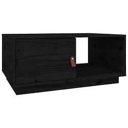 Foto van The living store salontafel - massief grenenhout - 80 x 50 x 35.5 cm - zwart