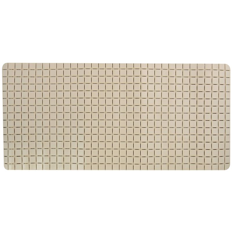 Foto van Msv douche/bad anti-slip mat badkamer - rubber - beige - 76 x 36 cm - badmatjes