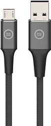 Foto van Bluebuilt usb a naar micro usb kabel nylon zwart 1,5m