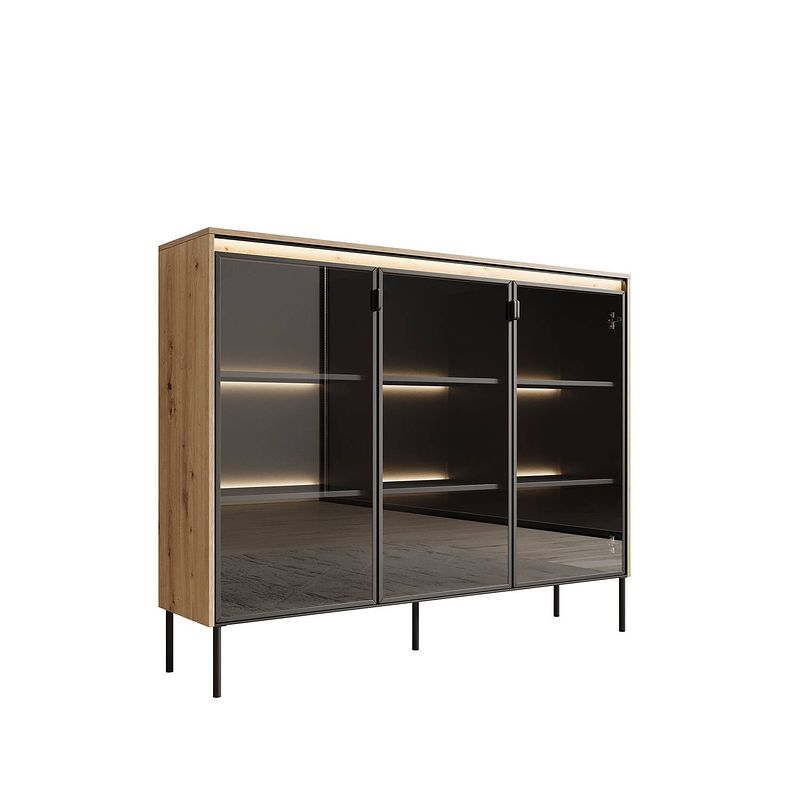 Foto van Meubella dressoir timoteo - eiken - 150 cm