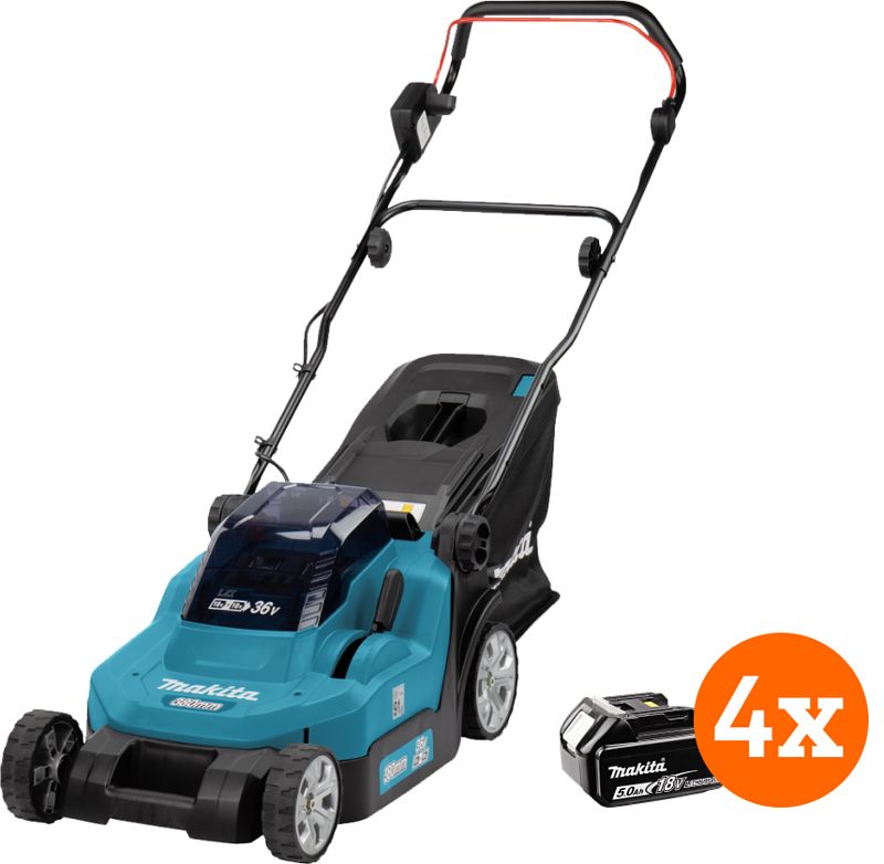 Foto van Makita dlm382cm2 + 5 ah accu (2x)