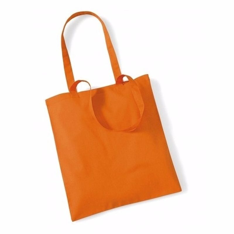 Foto van Katoenen tasje oranje 42 x 38 cm - shoppers