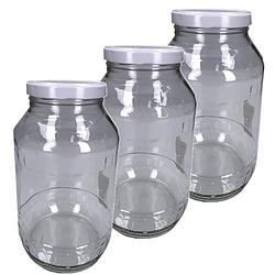 Foto van 3x luchtdichte weckpot transparant glas 1700 ml - weckpotten
