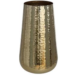 Foto van Bloemenvaas van metaal 30 x 16 cm kleur metallic goud - vazen