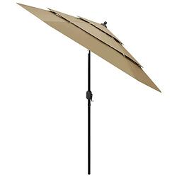 Foto van The living store parasol 3-laags - 250 x 229 cm - uv-beschermend materiaal