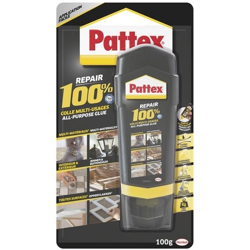 Foto van Pattex 100% repair alleslijm 100g - hobbylijm