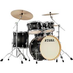 Foto van Tama cl50r+h-tpb superstar classic transparent black burst 5d. drumstel met hardwarepakket