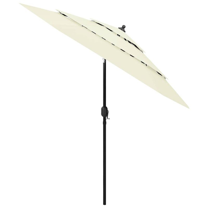 Foto van The living store parasol 3-laags - zand - 250 x 229 cm - uv-beschermend en anti-vervagend