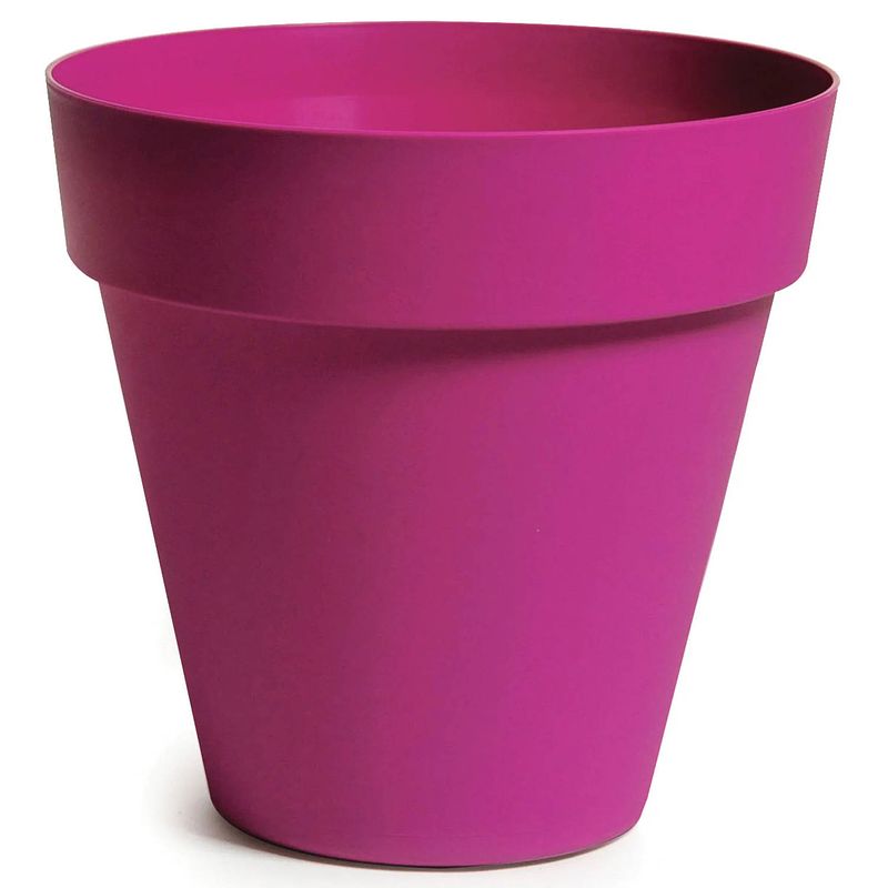 Foto van Mega collections plantenpot/bloempot - kunststof - fuchsia roze - d29 x h28 cm - plantenpotten