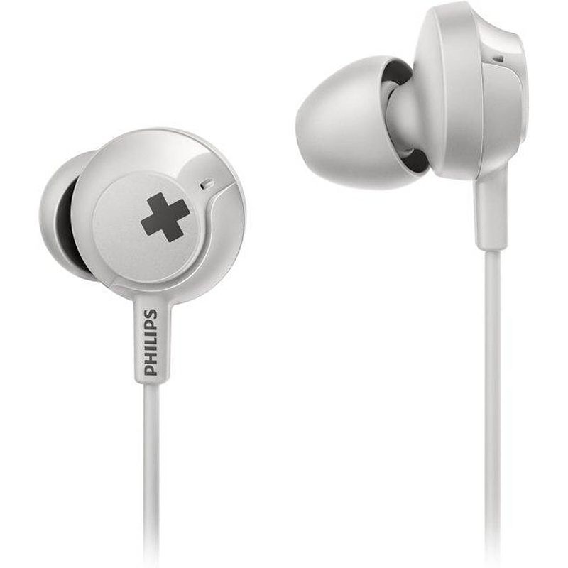 Foto van Philips in-ear oordopjes she4305wt/00 - krachtig basgeluid - met microfoon - wit