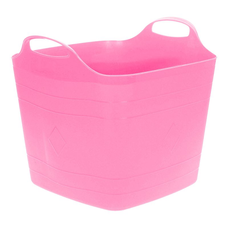 Foto van Flexibele emmer - roze - 25 liter - kunststof - vierkant - 35 x 38 cm - wasmanden