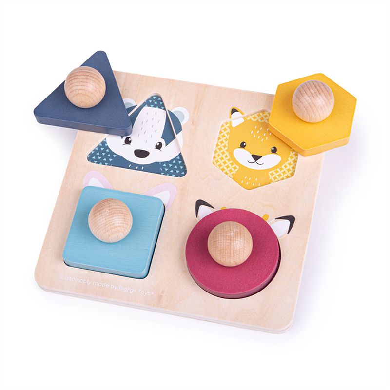 Foto van Bigjigs woodland animal shape matching puzzle - fsc 100%