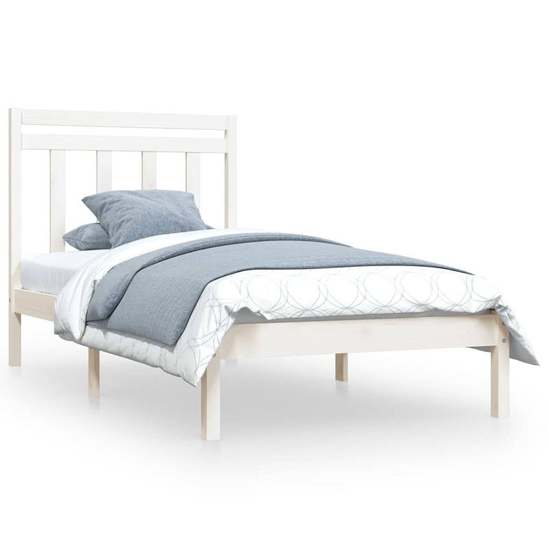 Foto van Vidaxl bedframe massief hout wit 90x200 cm