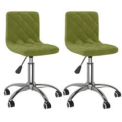 Foto van The living store draaibare eetkamerstoelen - fluweel - lichtgroen - 40 x 43 x (76 - 87.5) cm