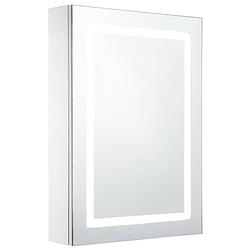 Foto van The living store led-wandspiegelkast - 50 x 13 x 70 cm - mdf - wit/zilver