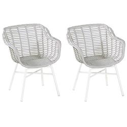 Foto van Hartman cecilia dining tuinstoel armleuningen ivoor wicker - set van 2 - nu met gratis zitkussens t.w.v. € 25,00