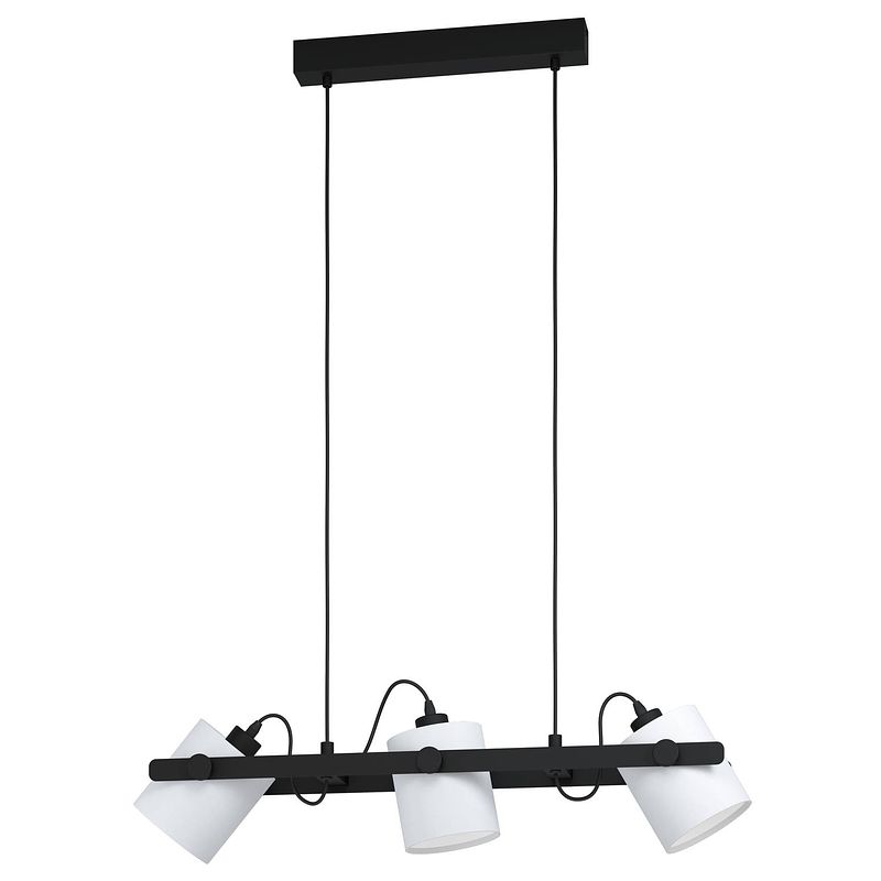 Foto van Eglo hornwood 1 hanglamp - e27 - 78 cm - zwart/wit