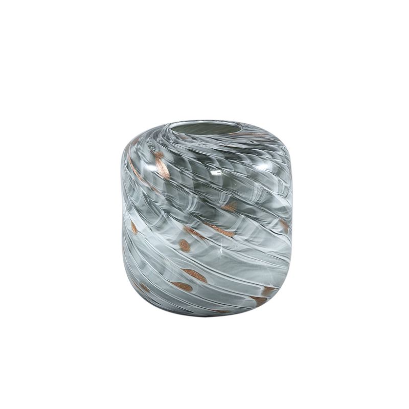 Foto van Ptmd kelsh grey glass vase mixed up color waves round s