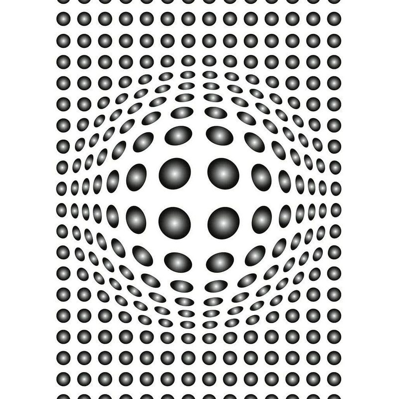 Foto van Wizard+genius dots black and white vlies fotobehang 192x260cm 4-banen