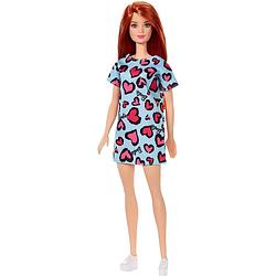 Foto van Barbie pop trendy rode jurk met vlinders