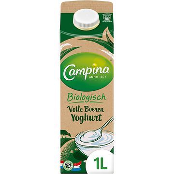 Foto van Campina biologisch volle boeren yoghurt 1l bij jumbo