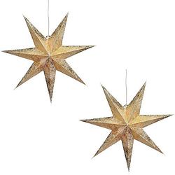 Foto van 2x stuks kerstversiering gouden kerststerren 60 cm - kerststerren