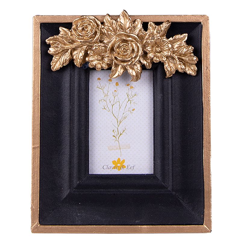 Foto van Clayre & eef fotolijst 5*7 cm zwart mdf fotokader wissellijst foto frame zwart fotokader wissellijst