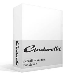 Foto van Cinderella basic percaline katoen hoeslaken - 100% percaline katoen - 1-persoons (70x200 cm) - white