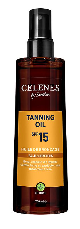 Foto van Celenes by sweden herbal tanning olie all skin type spf15