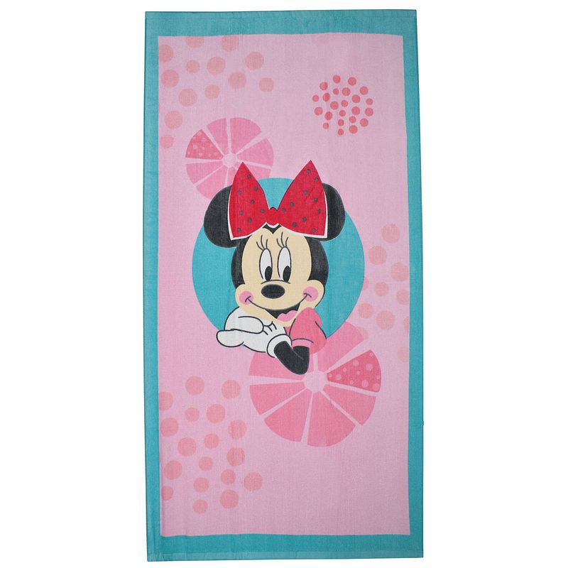 Foto van Disney badlaken minnie mouse 70 x 140 cm katoen mintblauw/roze