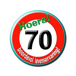 Foto van Paper dreams button klein - 70 jaar verkeersbord