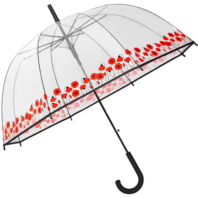 Foto van Paraplu met bloemen koepelparaplu transparant pvc ø 86 cm-dessin trouw