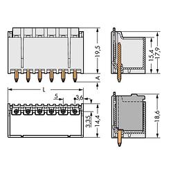 Foto van Wago 2092-1406/200-000 male behuizing-board 2092 totaal aantal polen 6 rastermaat: 5 mm 100 stuk(s)