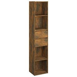 Foto van The living store boekenkast gerookt eiken - hout - 36x30x171 cm - ruime opbergruimte