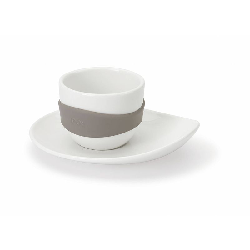 Foto van Po: leaf espresso cup set 4 pcs - grey