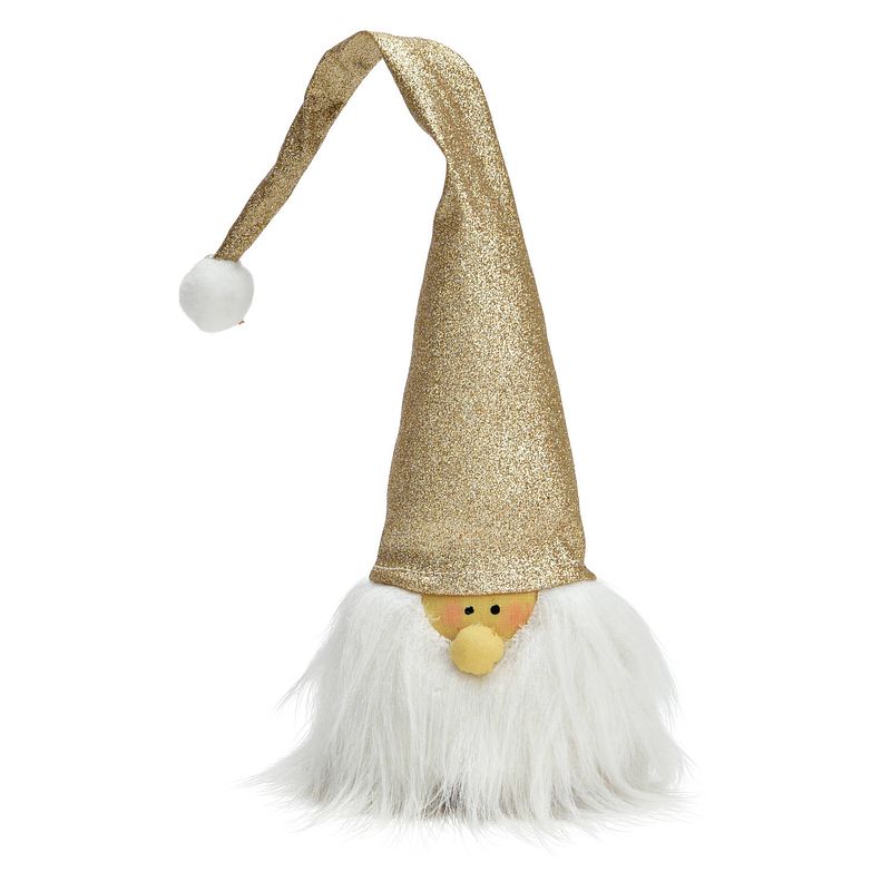 Foto van G. wurm pluche kerstmana?a gnome/kabouter knuffela?a pop - 29 cm - champagne - kerstman pop